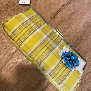 NWT J Crew Yellow Plaid Clutch
